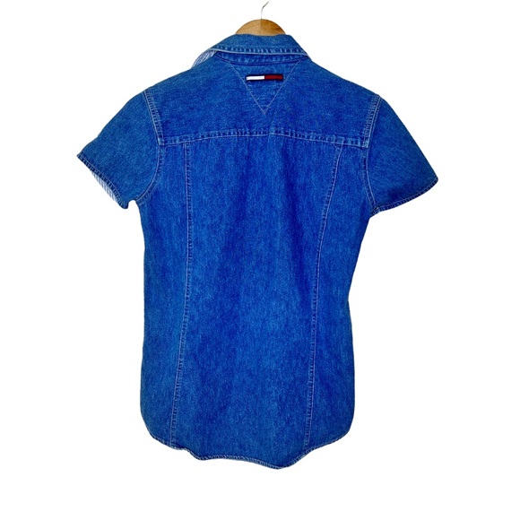Vintage Tommy Hilfiger Short Sleeve Jean Button Down - Picture 2 of 5